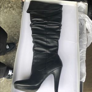 Black knee high boots